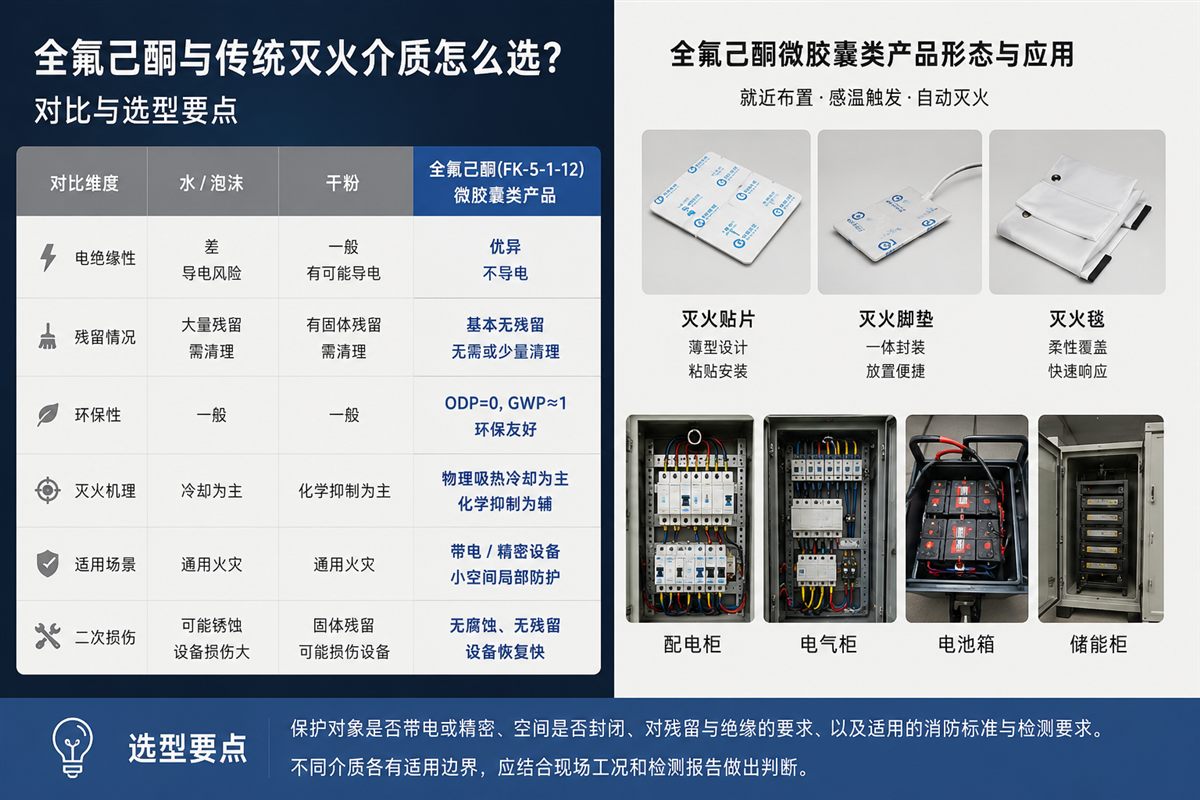 全氟己酮与传统灭火介质怎么选？对比与选型要点配图